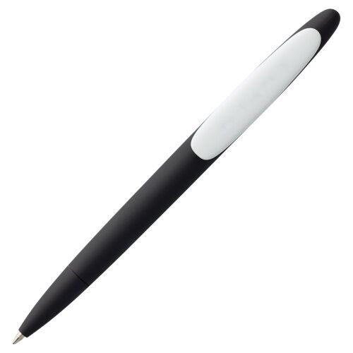 Ручка шариковая Prodir DS5 TRR-P Soft Touch, черная с белым 4