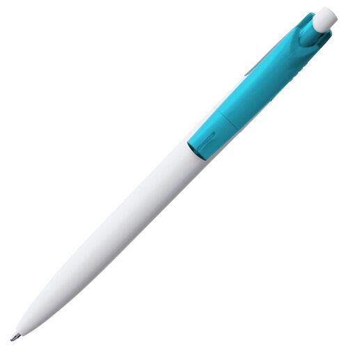 Ручка шариковая Bento, белая с голубым 3