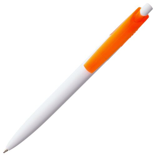 Ручка шариковая Bento, белая с оранжевым 3