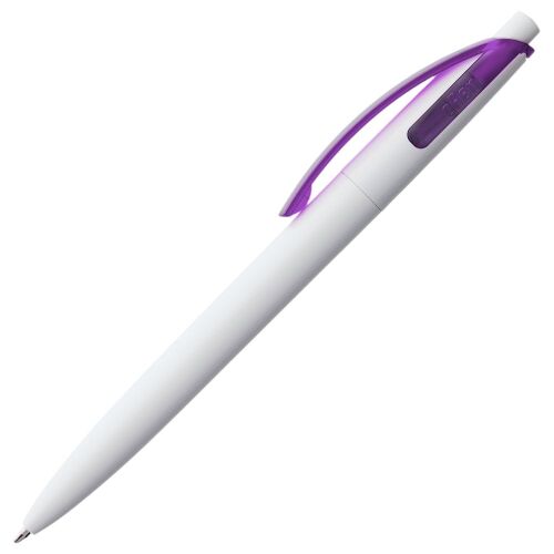 Ручка шариковая Bento, белая с фиолетовым 2