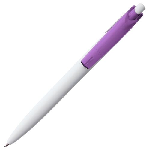 Ручка шариковая Bento, белая с фиолетовым 3