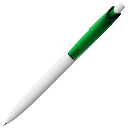 Ручка шариковая Bento, белая с зеленым 3