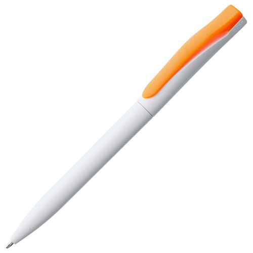 Ручка шариковая Pin, белая с оранжевым 1