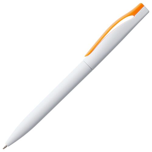 Ручка шариковая Pin, белая с оранжевым 2