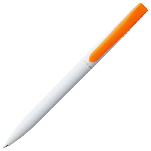 Ручка шариковая Pin, белая с оранжевым 3