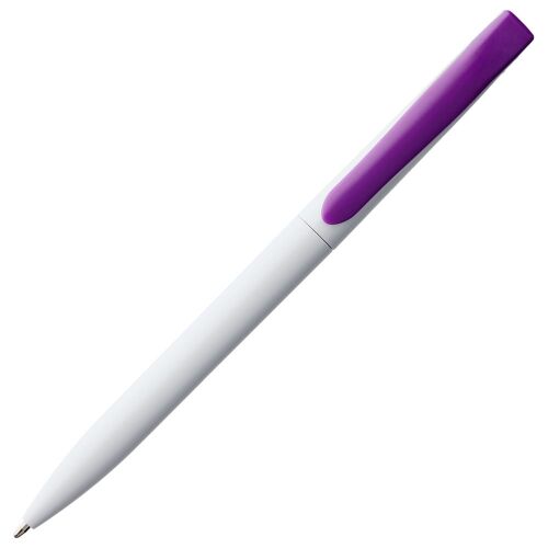 Ручка шариковая Pin, белая с фиолетовым 3