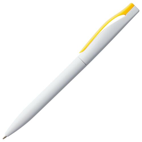 Ручка шариковая Pin, белая с желтым 2