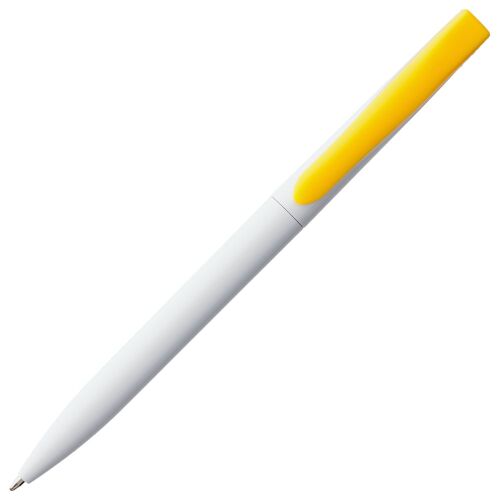 Ручка шариковая Pin, белая с желтым 3