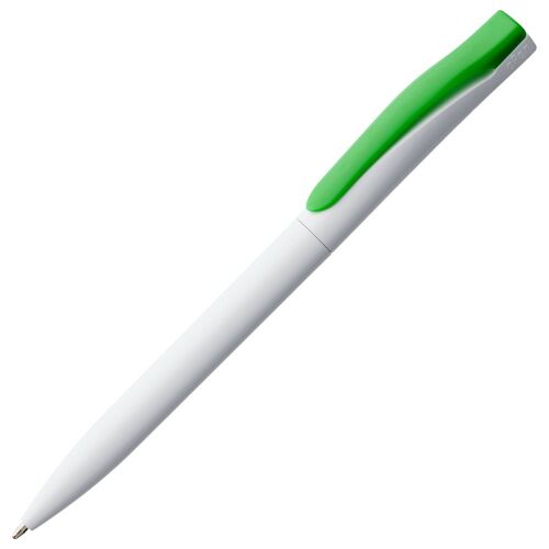 Ручка шариковая Pin, белая с зеленым 1