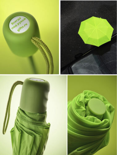 Зонт складной Basic, зеленый 5
