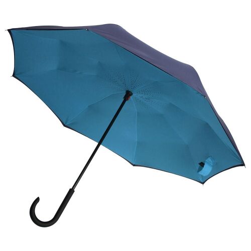 Зонт наоборот Style, трость, сине-голубой 9