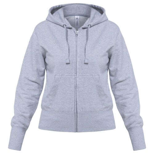Толстовка женская Hooded Full Zip серый меланж, размер XL 1