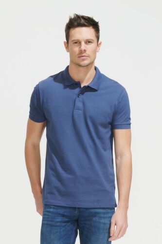 Рубашка поло мужская Perfect Men синий джинс, размер M 4