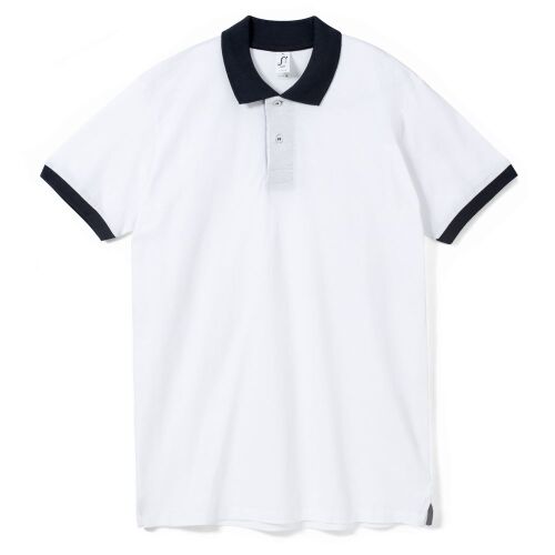 Рубашка поло Prince 190 белая с темно-синим , размер XXL 1
