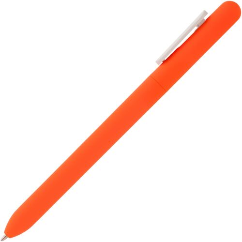 Ручка шариковая Swiper Soft Touch, неоново-оранжевая с белым 3