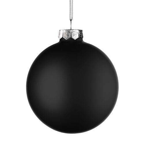 Елочный шар Finery Matt, 10 см, матовый черный 2