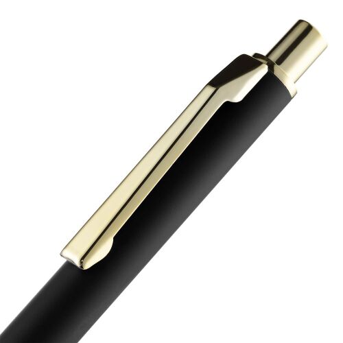 Ручка шариковая Lobby Soft Touch Gold, черная 5