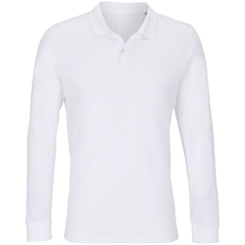 Рубашка поло унисекс с длинным рукавом Planet LSL, белая, размер 1