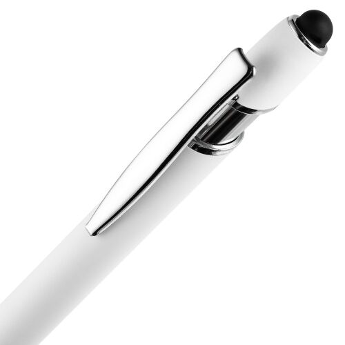 Ручка шариковая Pointer Soft Touch со стилусом, белая 4