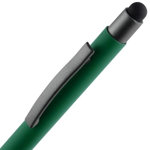 Ручка шариковая Atento Soft Touch со стилусом, зеленая 4
