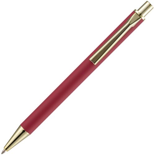 Ручка шариковая Lobby Soft Touch Gold, красная 4