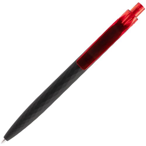 Ручка шариковая Prodir QS01 PRT-P Soft Touch, черная с красным 4