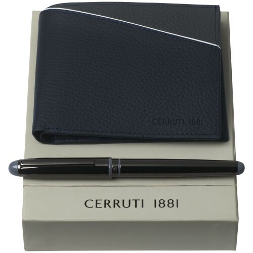 Набор Cerruti 1881: кошелек и роллер, синий 2