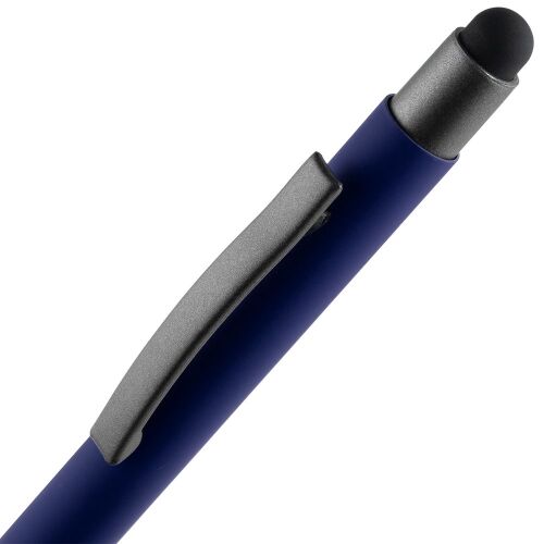 Ручка шариковая Atento Soft Touch со стилусом, темно-синяя 4