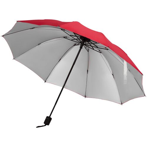 Зонт наоборот складной Stardome, красный с серебристым 1