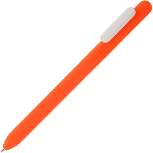 Ручка шариковая Swiper Soft Touch, неоново-оранжевая с белым 1