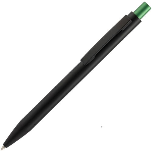 Ручка шариковая Chromatic, черная с зеленым 1