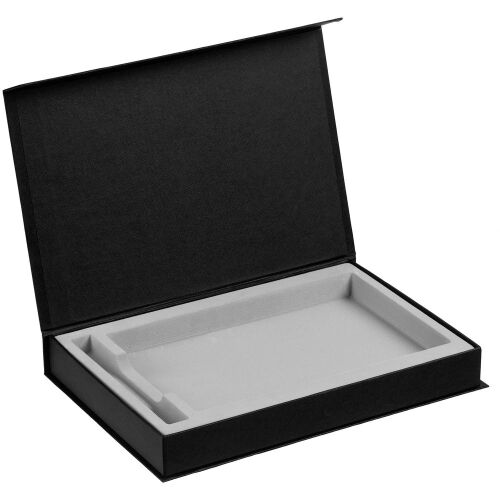 Коробка Silk с ложементом под ежедневник 13x21 см и ручку, черна 2