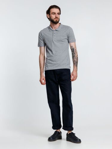 Рубашка поло мужская Adam, серый меланж, размер S 6