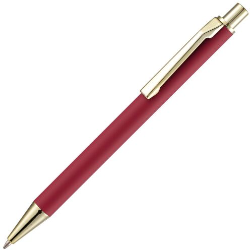 Ручка шариковая Lobby Soft Touch Gold, красная 1