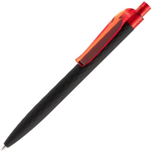 Ручка шариковая Prodir QS01 PRT-P Soft Touch, черная с красным 1