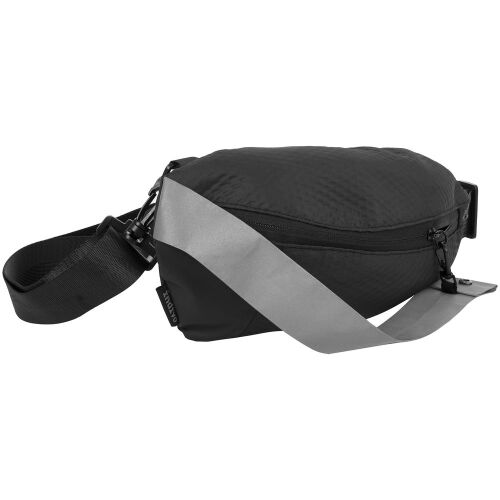 Поясная сумка tagBag со светоотражающим элементом, черная 2