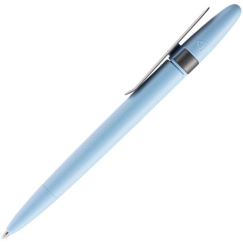 Ручка шариковая Prodir DS5 TSM Metal Clip, голубая с серым 2
