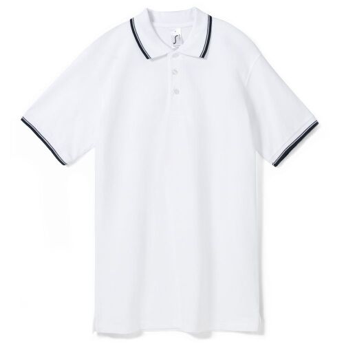 Рубашка поло мужская с контрастной отделкой Practice 270, белый/ 1