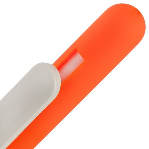 Ручка шариковая Swiper Soft Touch, неоново-оранжевая с белым 4