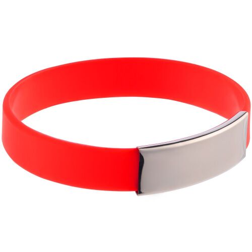 Силиконовый браслет Brisky с металлическим шильдом, красный 1