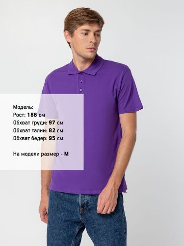 Рубашка поло мужская Summer 170 темно-фиолетовая, размер L 3