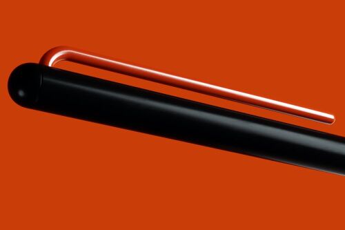 Шариковая ручка GrafeeX в чехле, черная с оранжевым 2