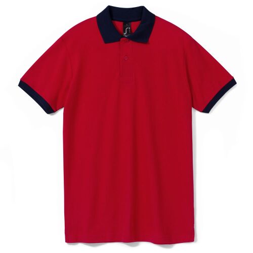 Рубашка поло Prince 190, красная с темно-синим, размер XL 1