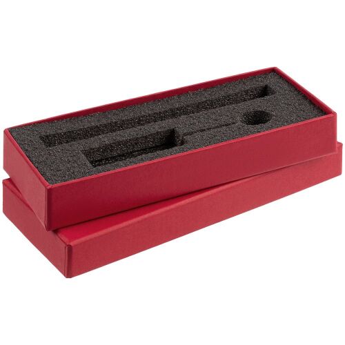Коробка Notes с ложементом для ручки и флешки, красная 3
