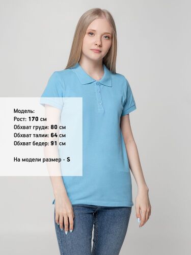 Рубашка поло женская Virma lady, голубая, размер XXL 3