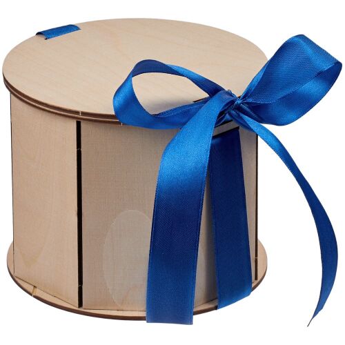 Коробка Drummer, круглая, с синей лентой 1