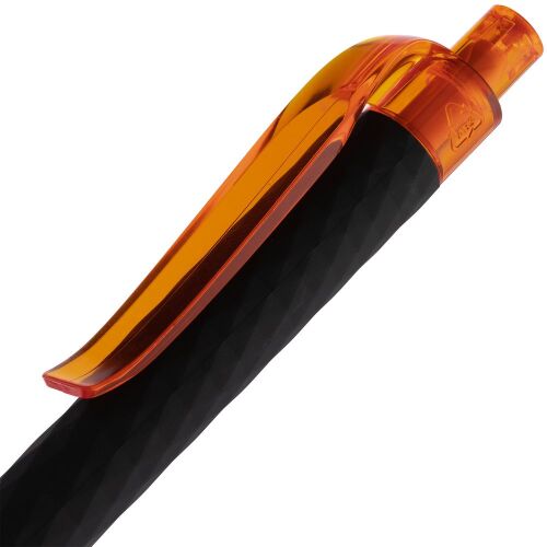 Ручка шариковая Prodir QS01 PRT-P Soft Touch, черная с оранжевым 5