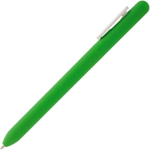 Ручка шариковая Swiper Soft Touch, зеленая с белым 3