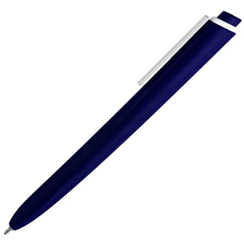 Ручка шариковая Pigra P02 Mat, темно-синяя с белым 3