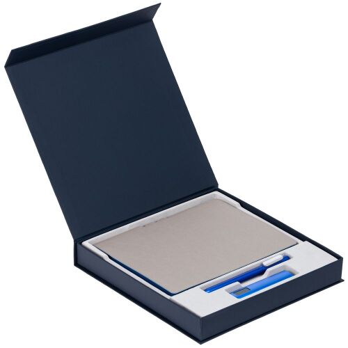 Коробка Memoria под ежедневник, аккумулятор и ручку, синяя 2